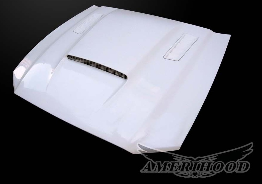 Fiberglass SMS Style Heat Extractor Hood 13-14 Ford Mustang